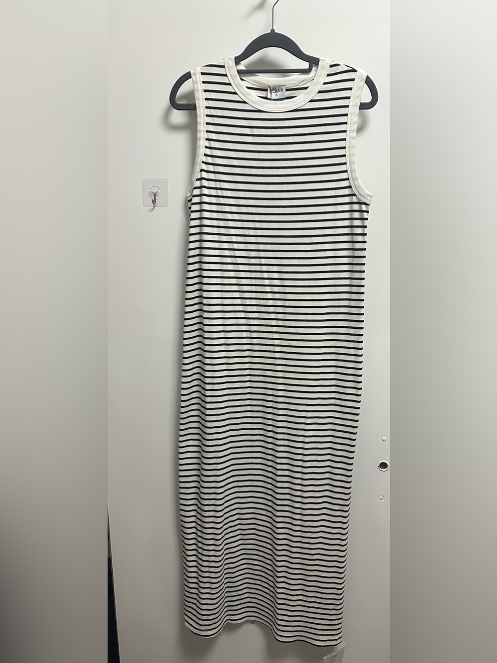 Elan Black & White Striped Sleeveless Maxi Dress